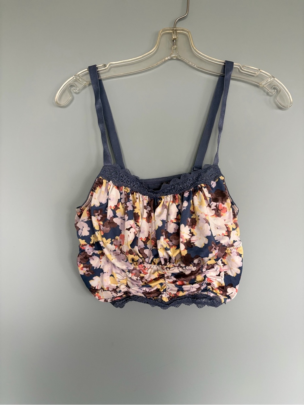 Floral Navy Lace-Trim Longline Bralette - Women Intimates & Sleepwear